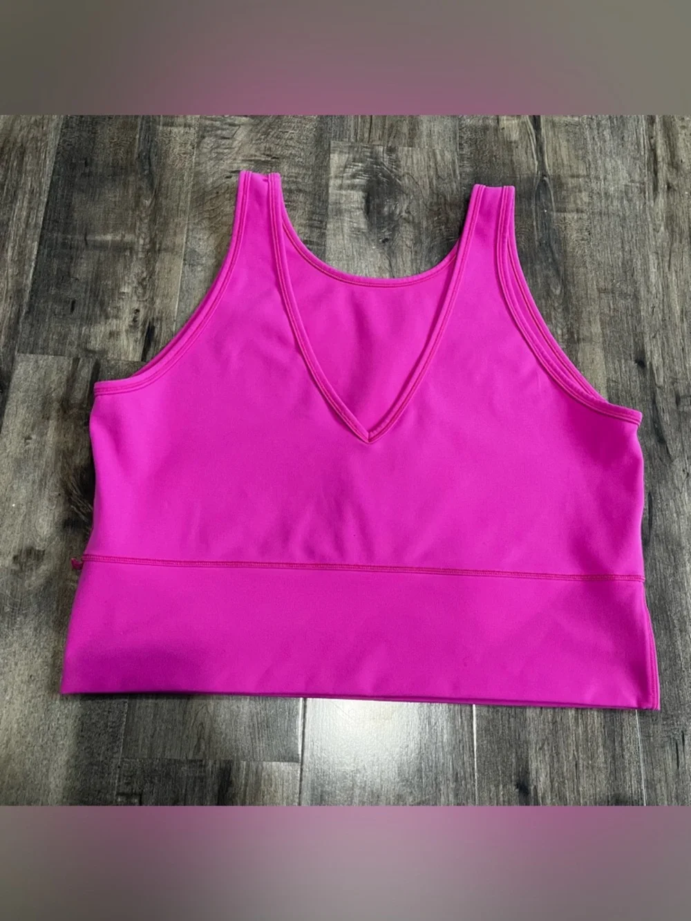 Lululemon Power Pivot Tank Top Size 18 Pink Cropped Reversible Stretch